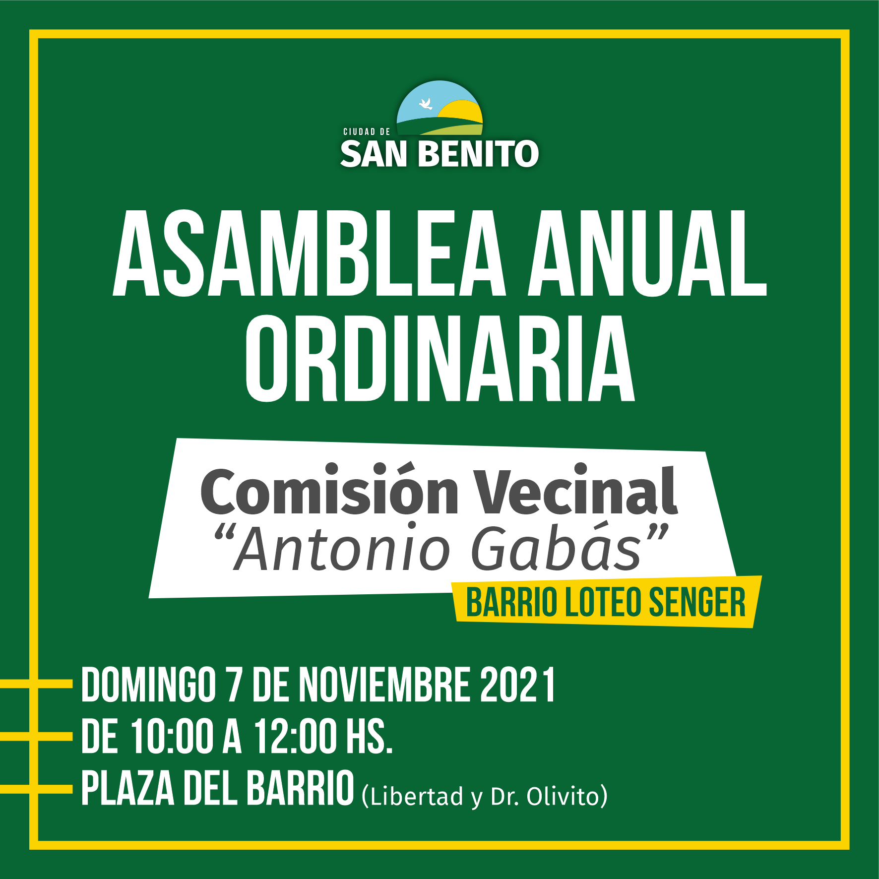 Asamblea Anual Ordinaria - Comisión Vecinal "Antonio Gabás"